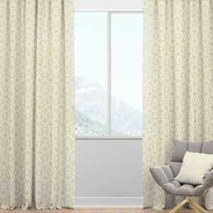 East Urban Home Mid Century Yellow Geometric Curtain Panel 52 x 84 NEW NWOT